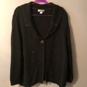 CJ Banks Sweater size 2X dark Green